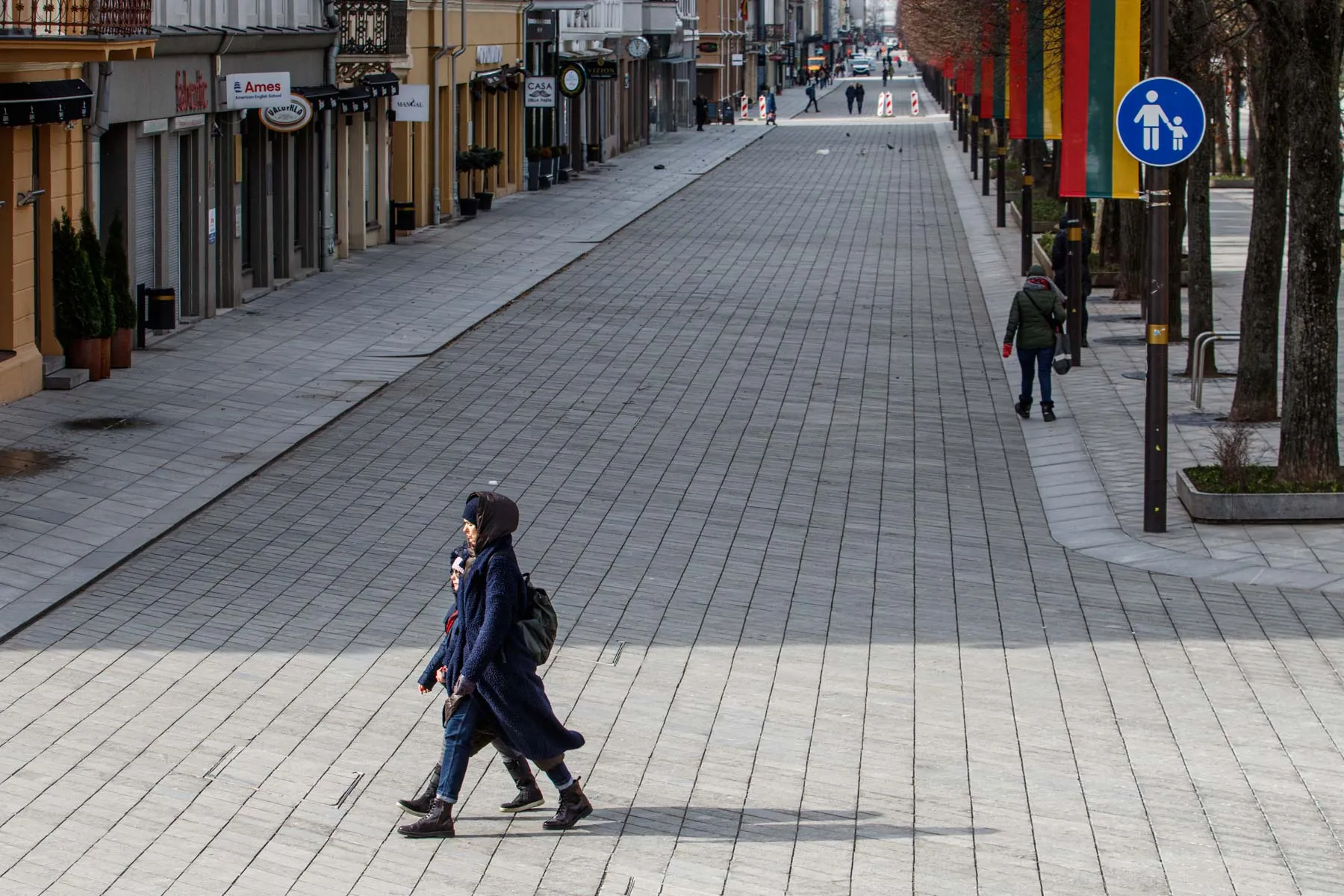 Tuščias Kaunas įvedus karantiną