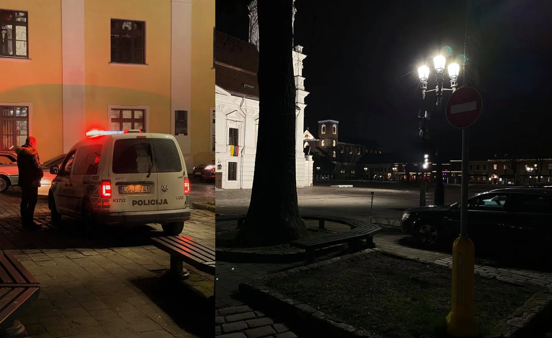 Sunkiai pastebimi ženklai Rotušės aikštėje