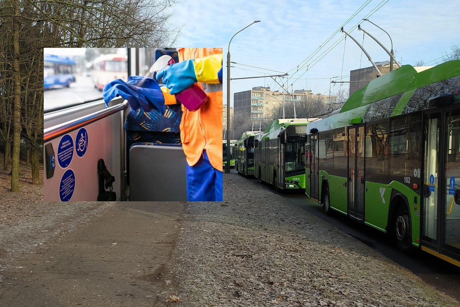 „Kauno autobusai“, troleibusai, dezinfekcija