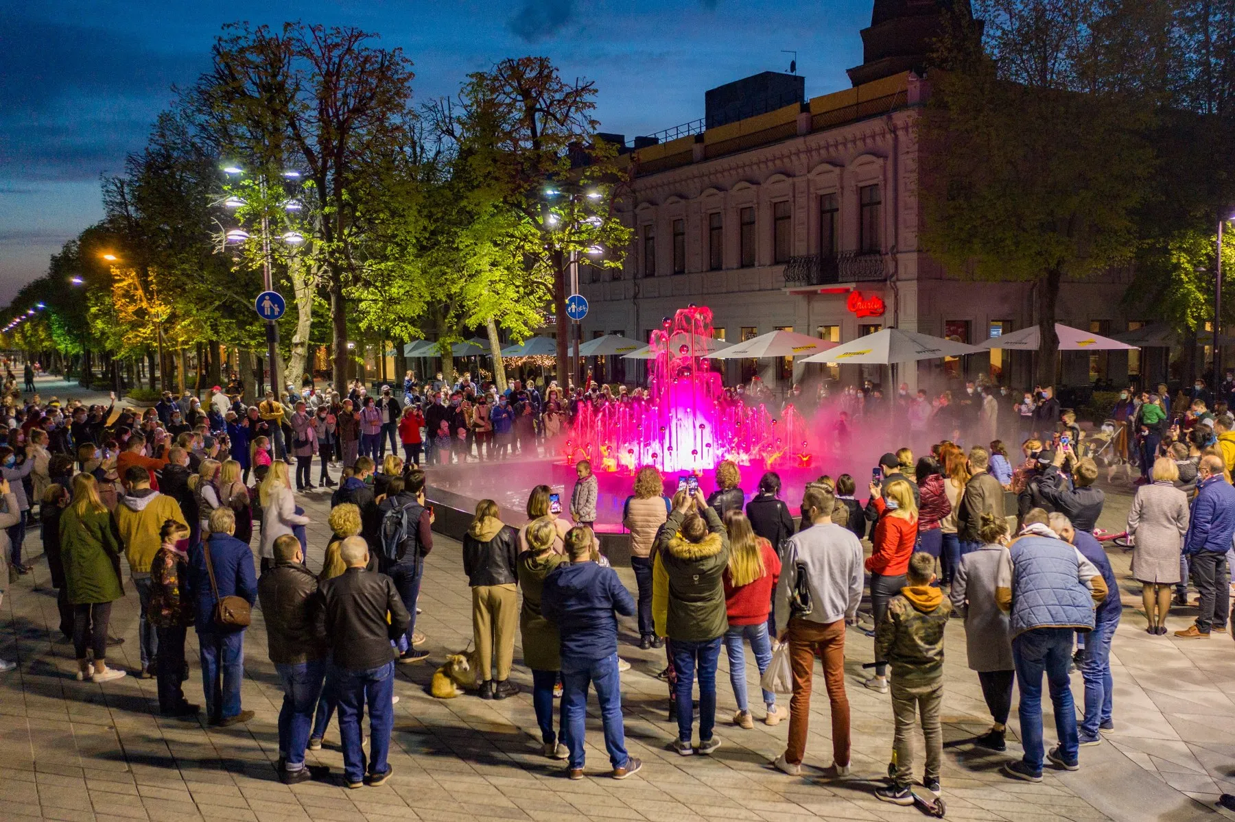 Pagrindinis Kauno miesto fontanas Laisvės alėjoje