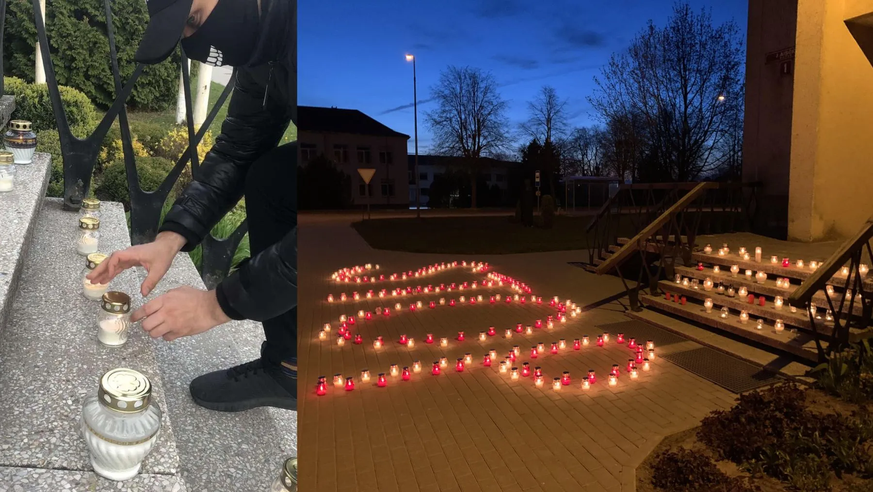 Prie Rumšiškių seniūnijos uždegtos žvakutės