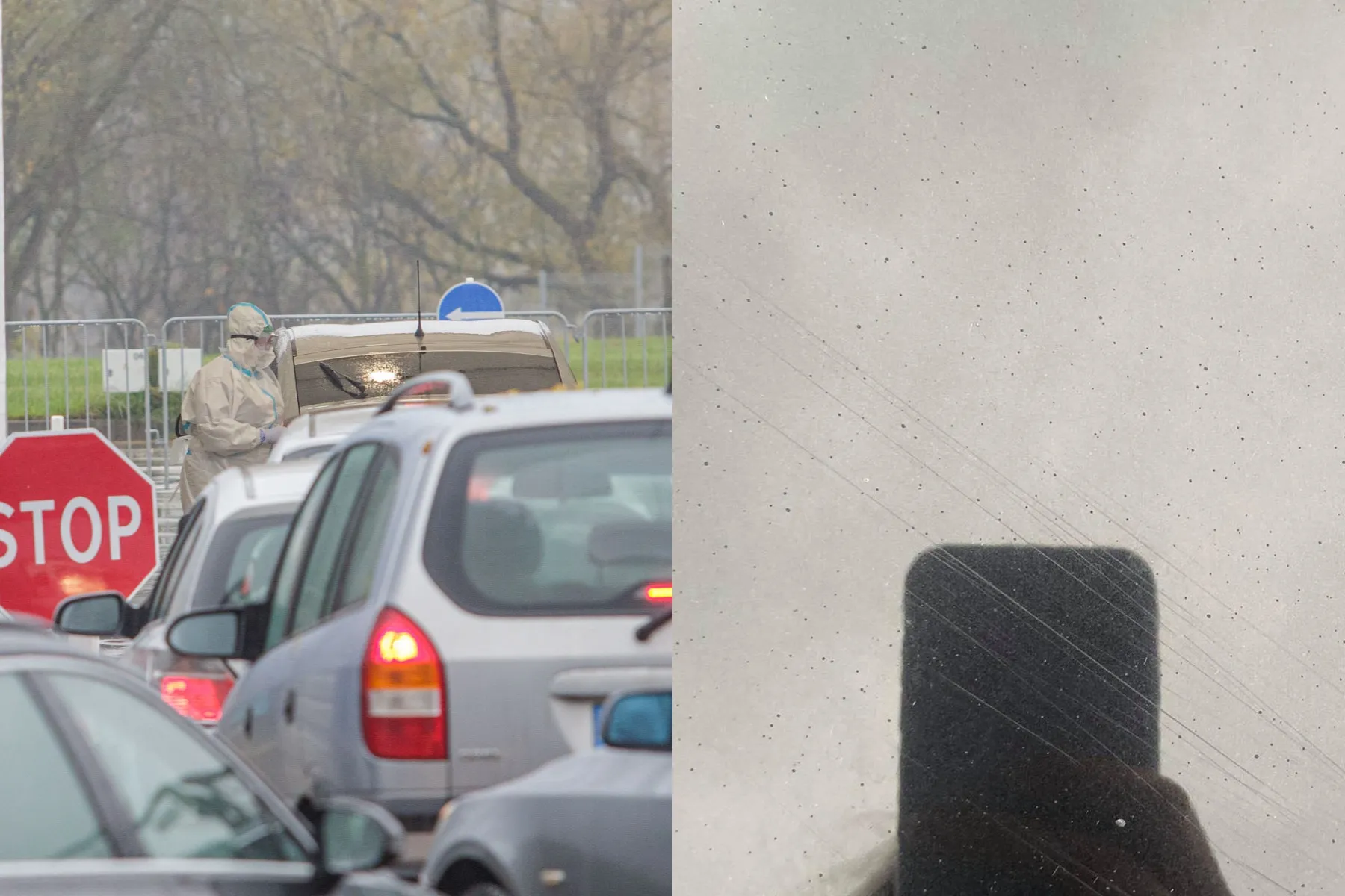 Mobiliame patikros punkte subraižytas automobilis