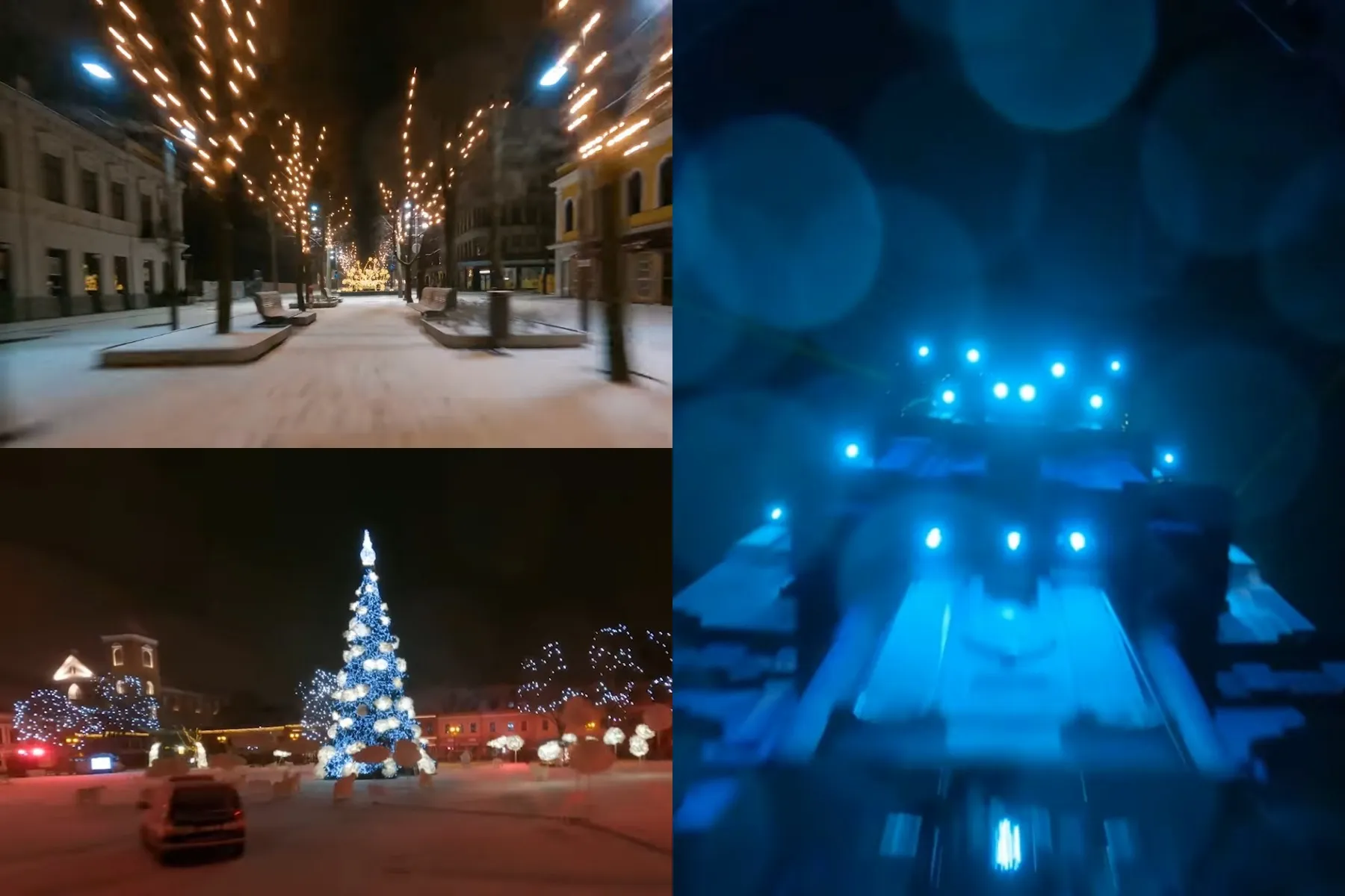 Kauno Kalėdos iš sportinio drono perspektyvos