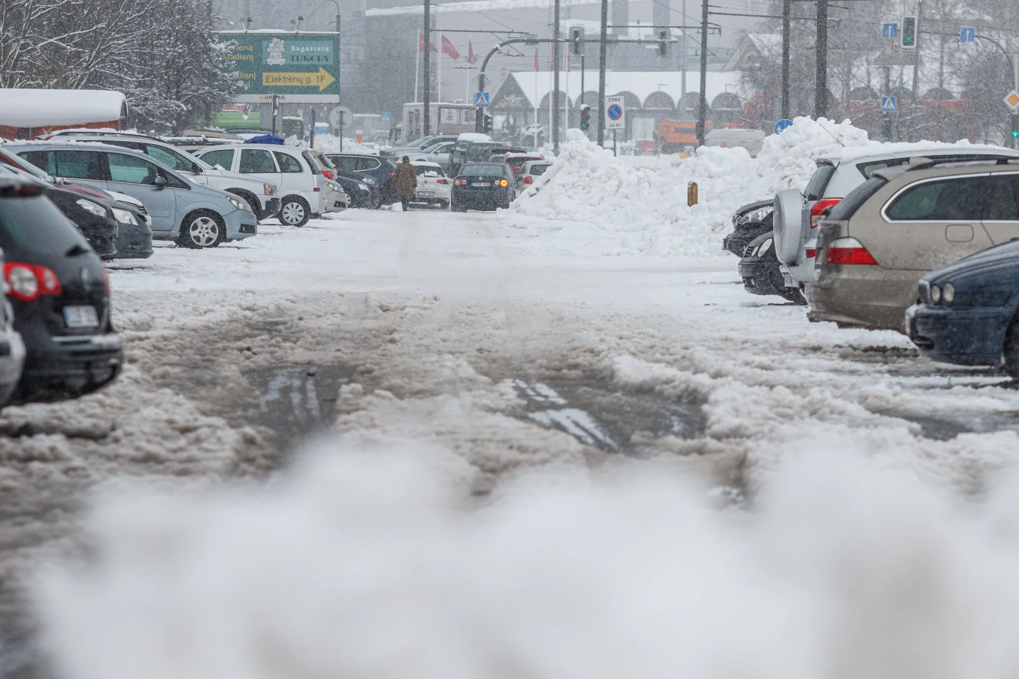 Gausus sniegas Kaune