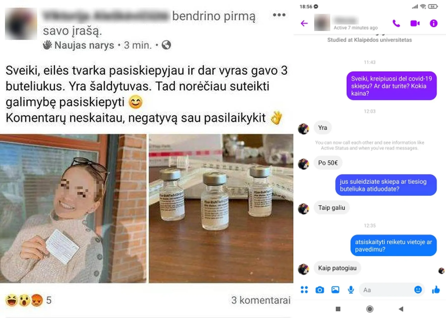 COVID-19 vakcinos, skiepai internetu