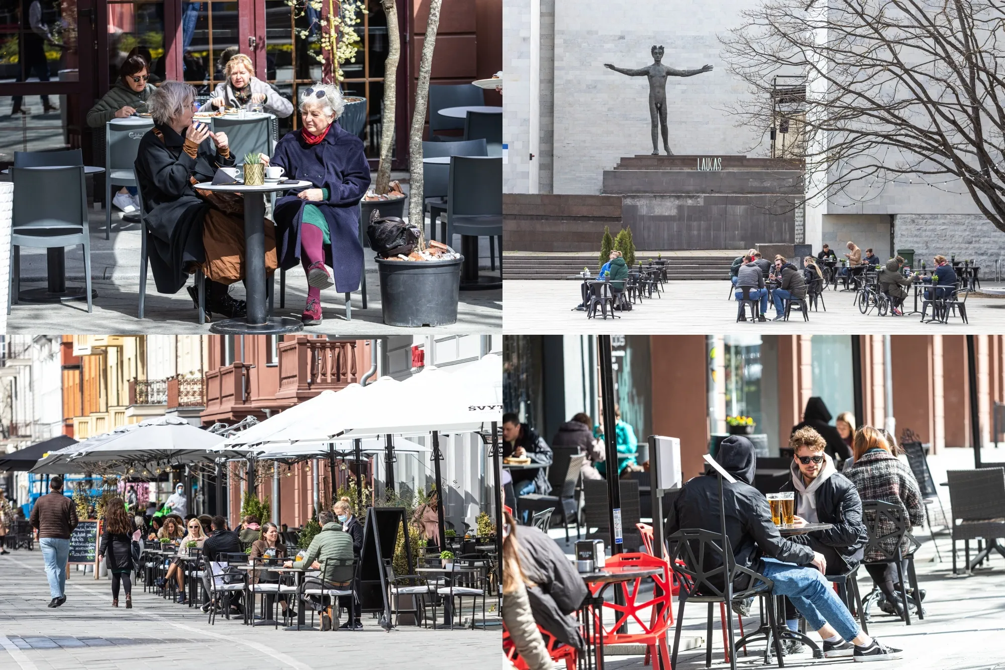 Lauko kavinės koliažas