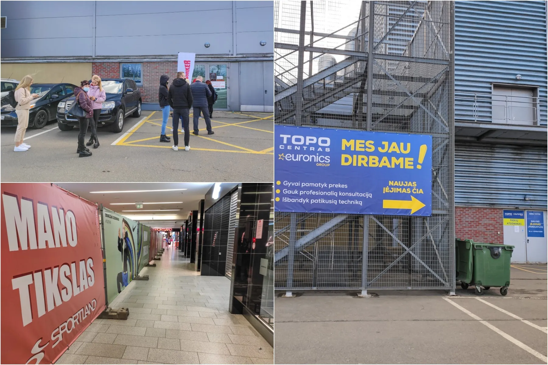 Parduotuvės prekybos centruose per karantiną