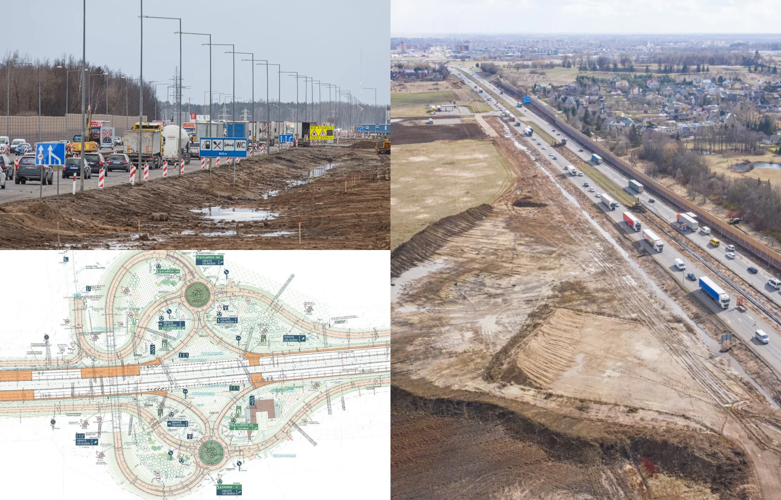 Viaduko statybos A1 kelyje prie Giraitės