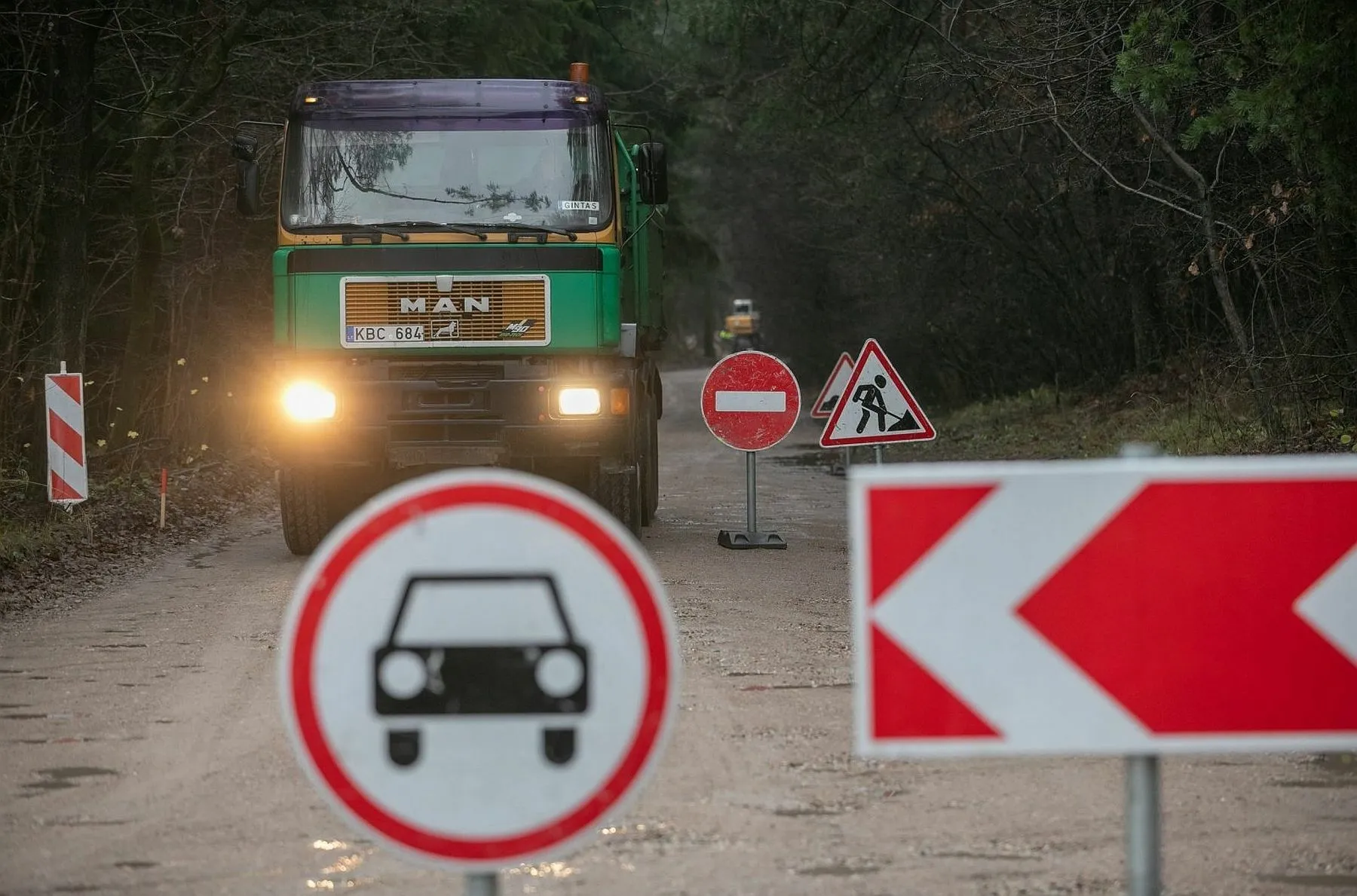 kelio darbai, žvyrkelis