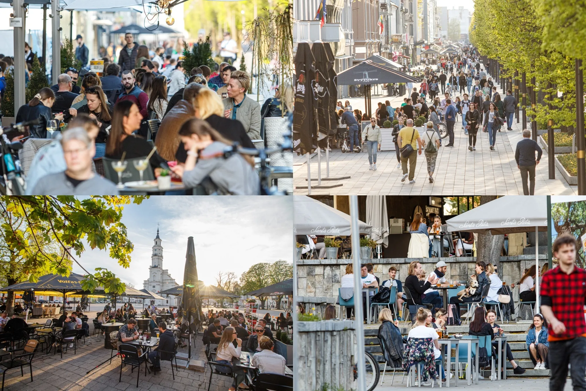 Vakarinis Kauno gyvenimas koliažas