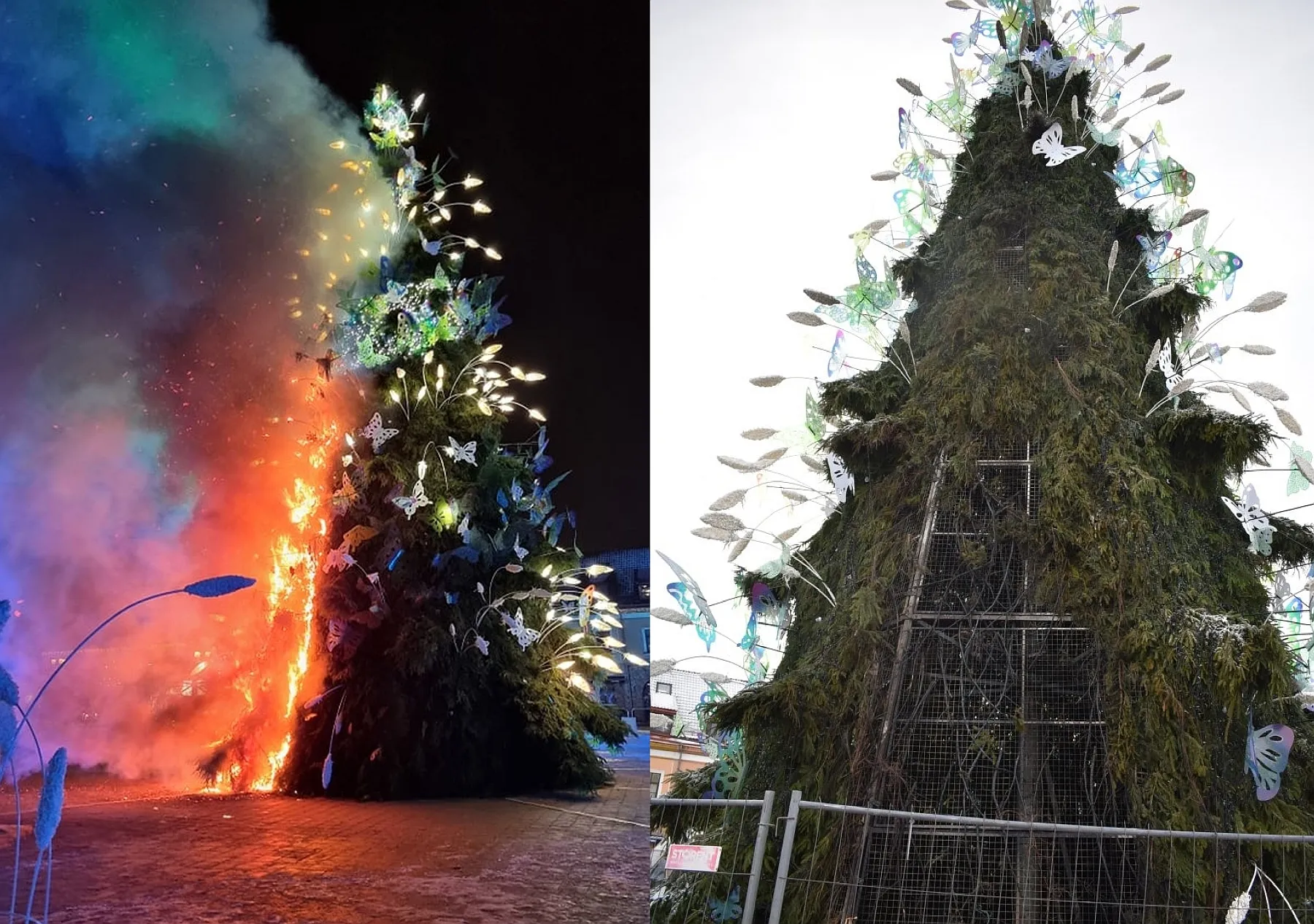 Sudegusi Kalėdų eglė