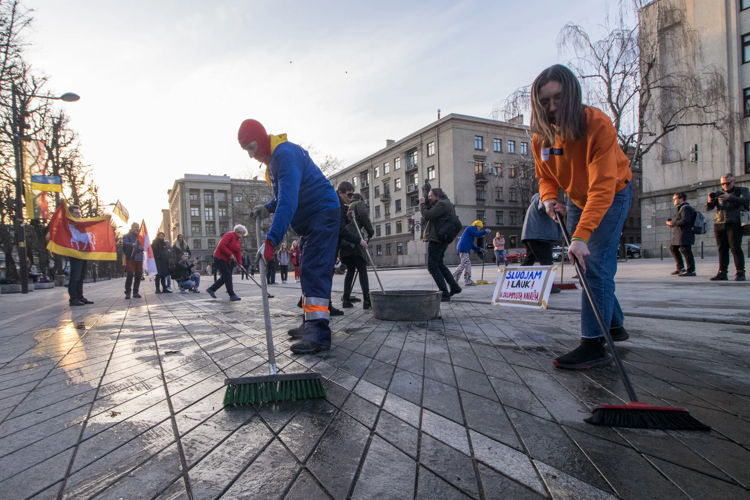 Protestas prieš Kauno valdžią prie savivaldybės