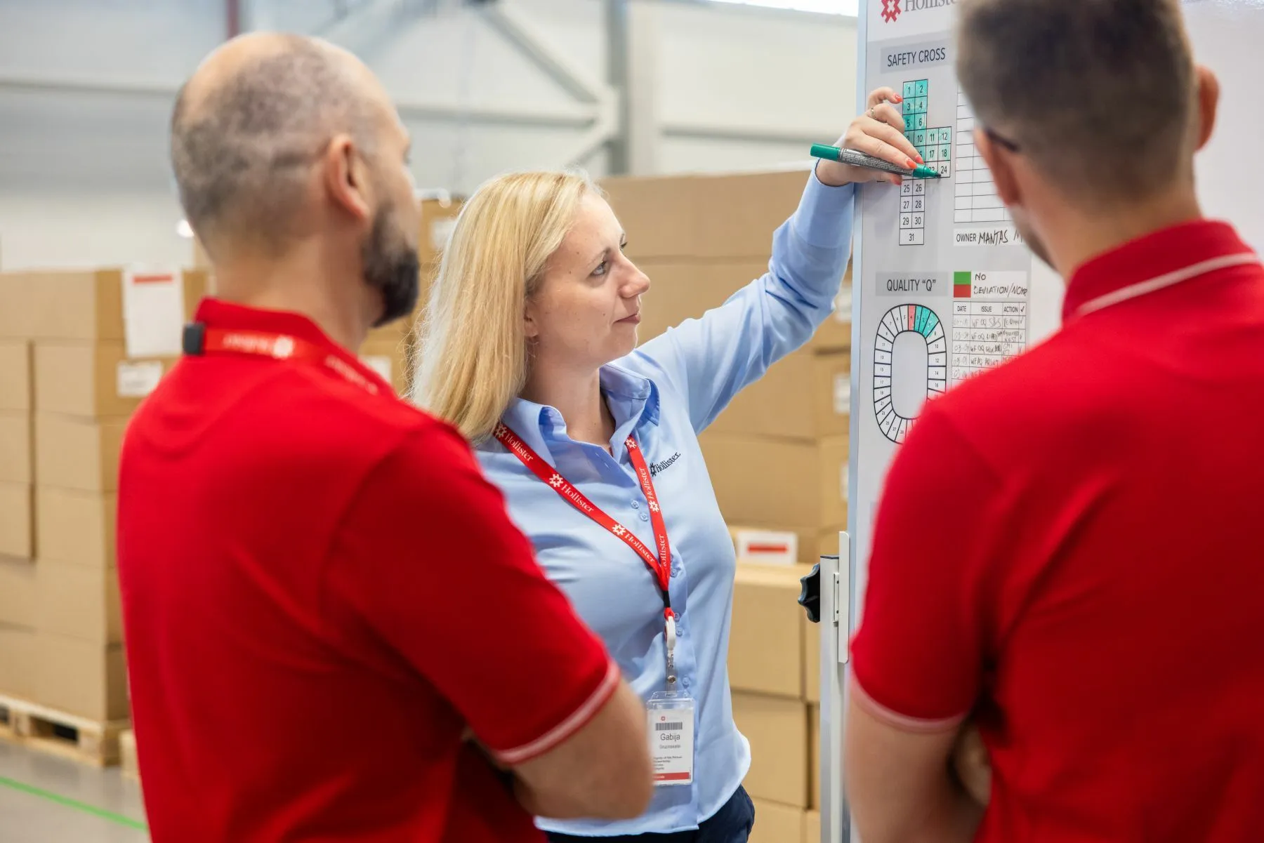 Pagrindine Hollister, sandėlys, darbuotojai