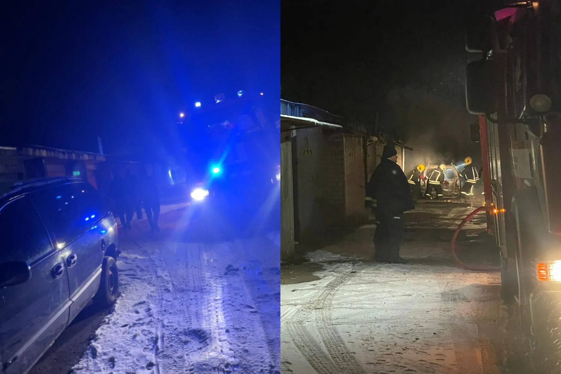 Gaisras garažų masyve