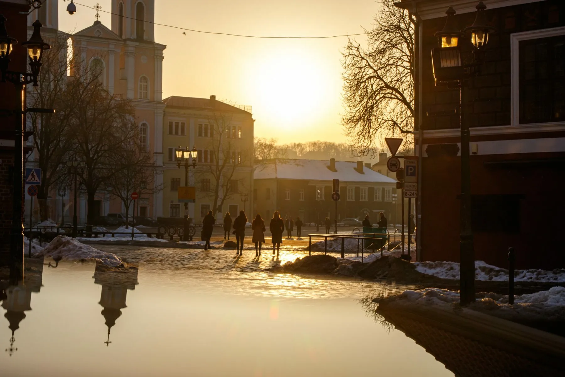 Kaunas, saulėlydis, Rotušės aikštė