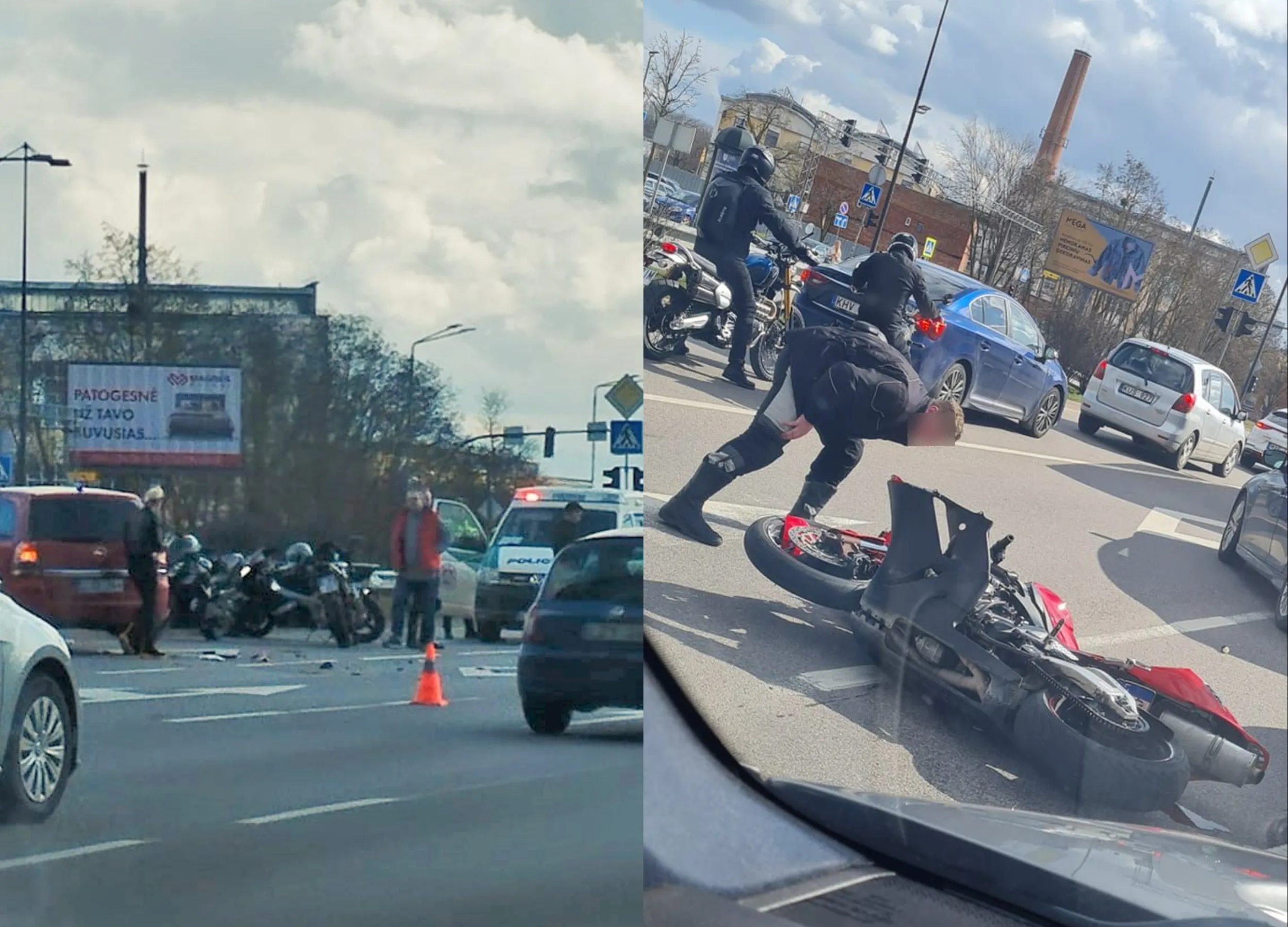 Motociklo avarija Karaliaus Mindaugo prospekte