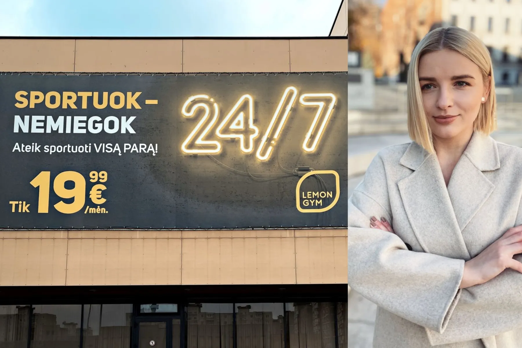lemon gym reklama, sportuok - nemiegok, gydytoja psichiatrė Kristina Norvainytė