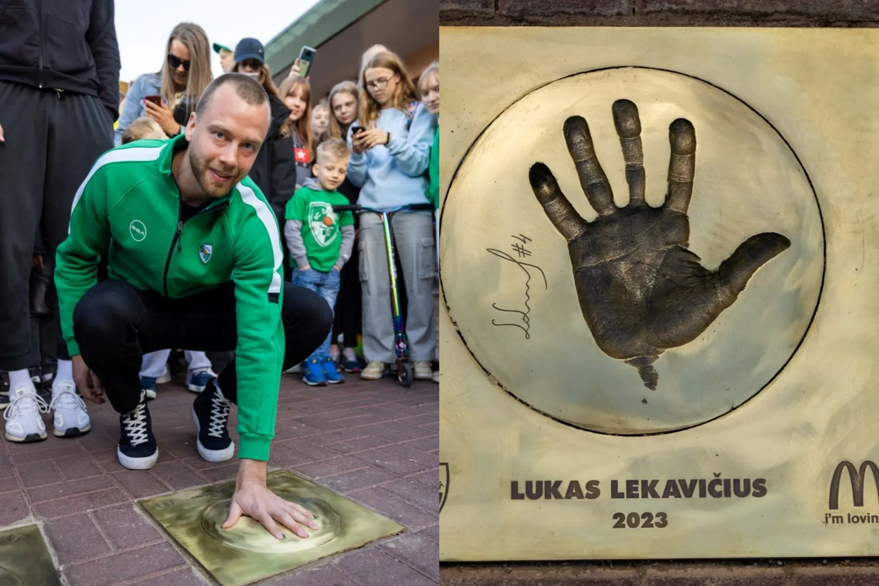 L. Lekavičiaus delno įspaudas žvaigždžių alėjoje / Žalgiris.lt nuotr.