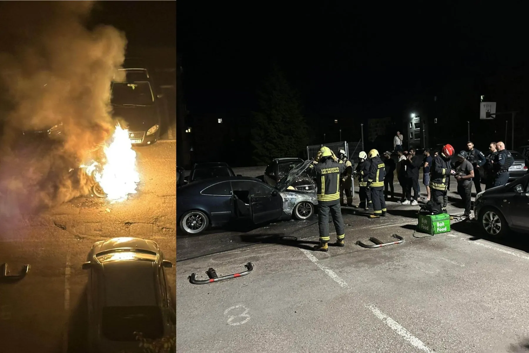 „Bolt food“ kurjerio automobilis Baltų pr. / Skaitytojų nuotr.