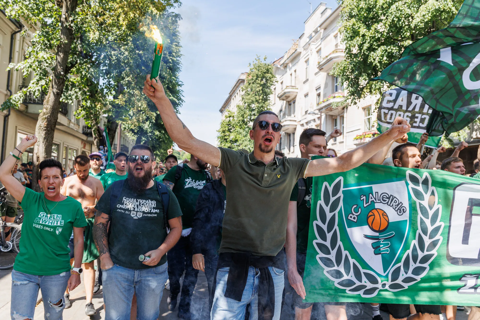 Žalgirio ir Ryto fanų eisenos