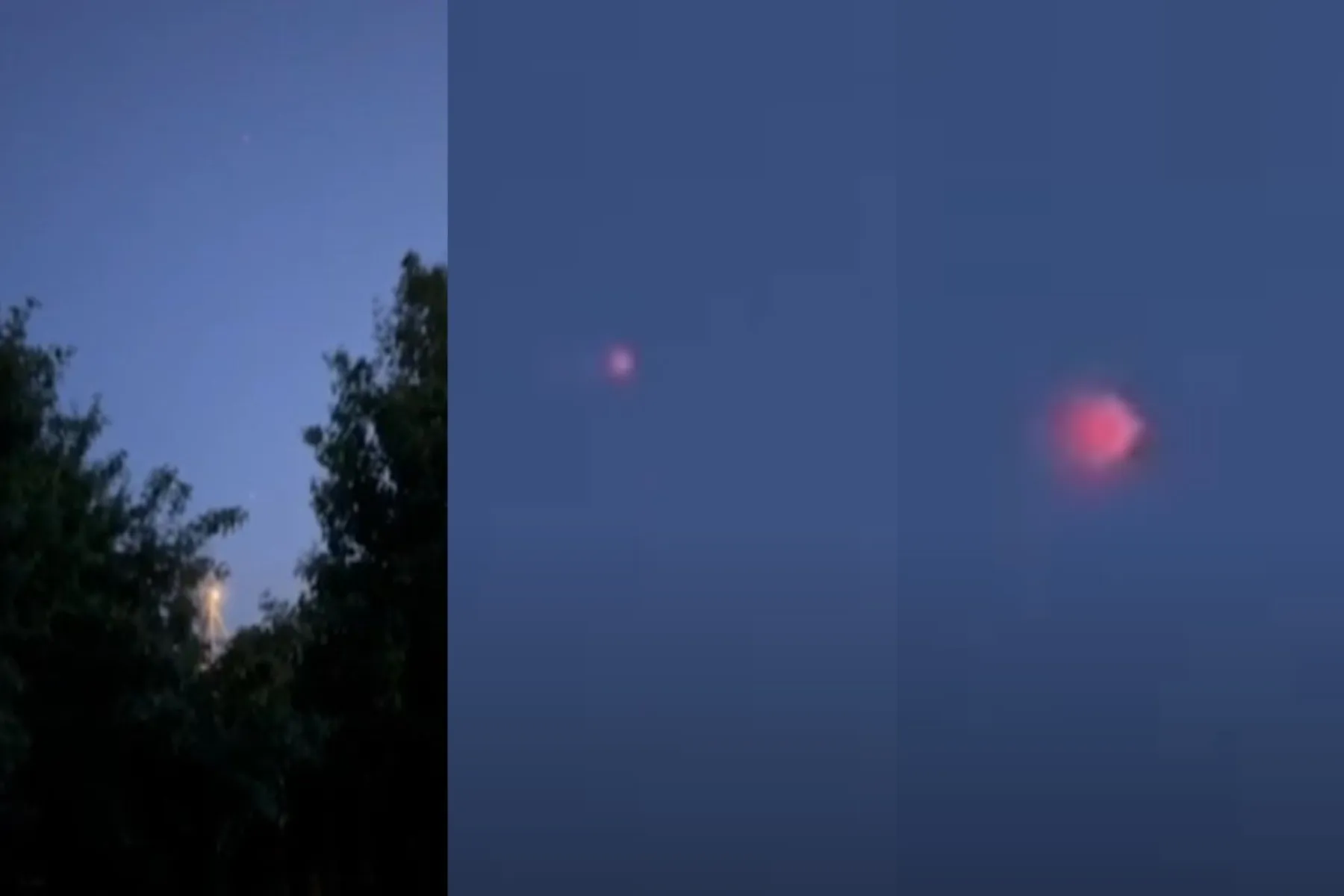 Raudonas švytintis objektas danguje