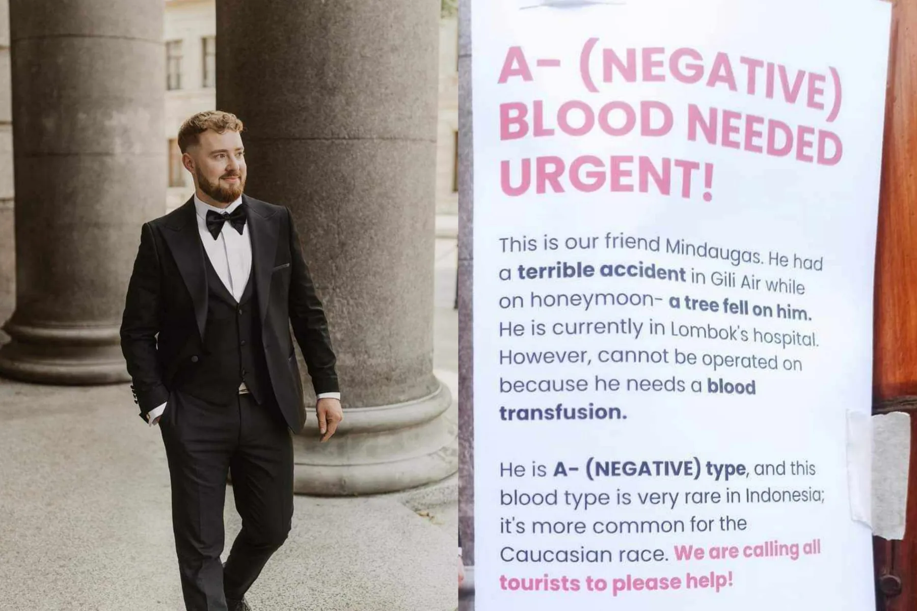 Per medaus mėnesį Balyje ant kauniečio užvirto medis: prašo lietuvių pagalbos