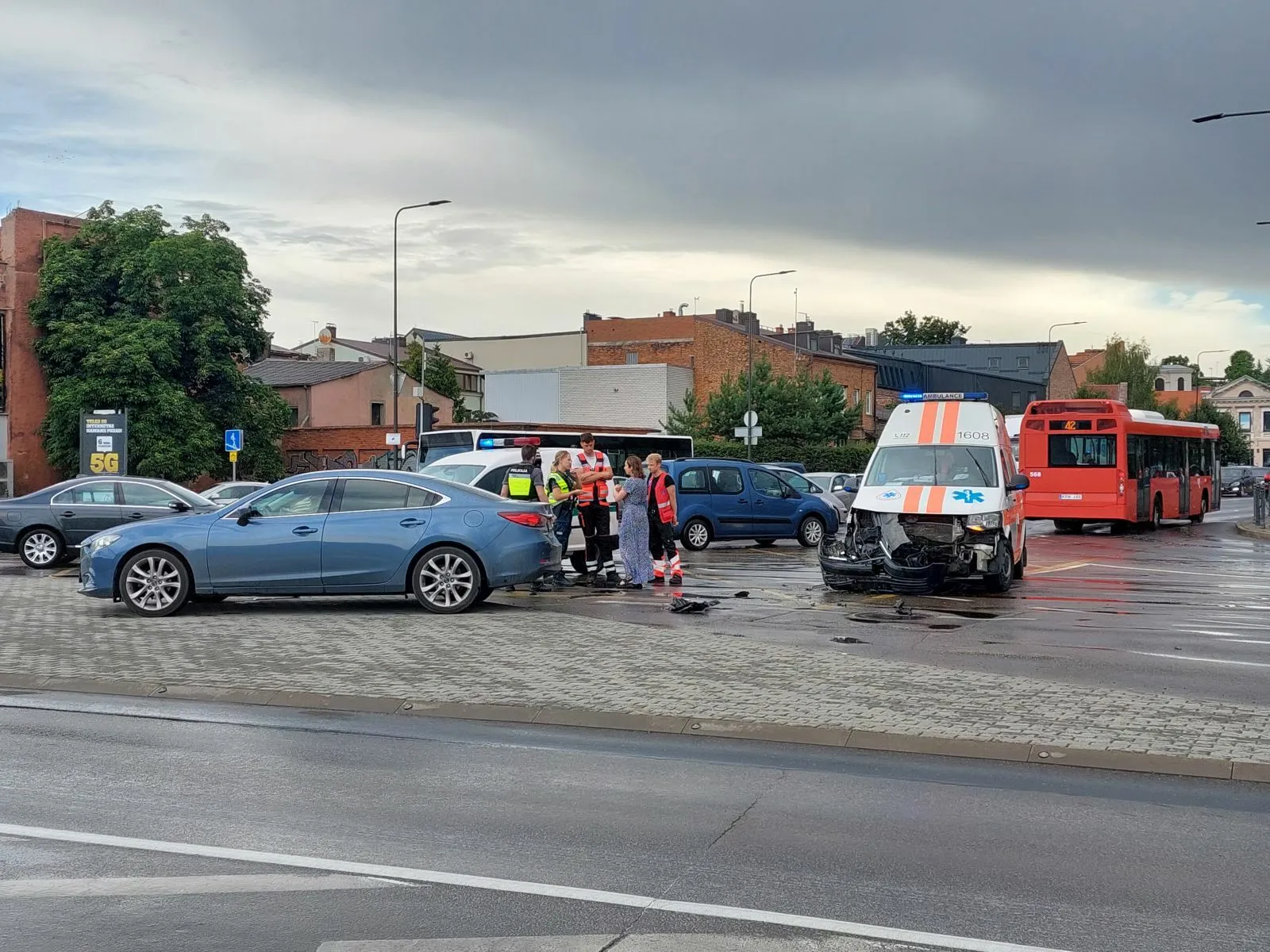 Avarija Kauno centre / E. Šostakaitės nuotr.