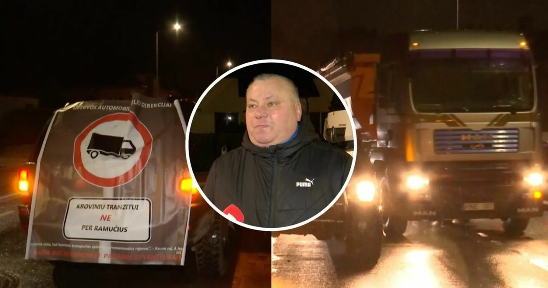 Ramučių gyventojai nusprendė pamokyti vilkikus