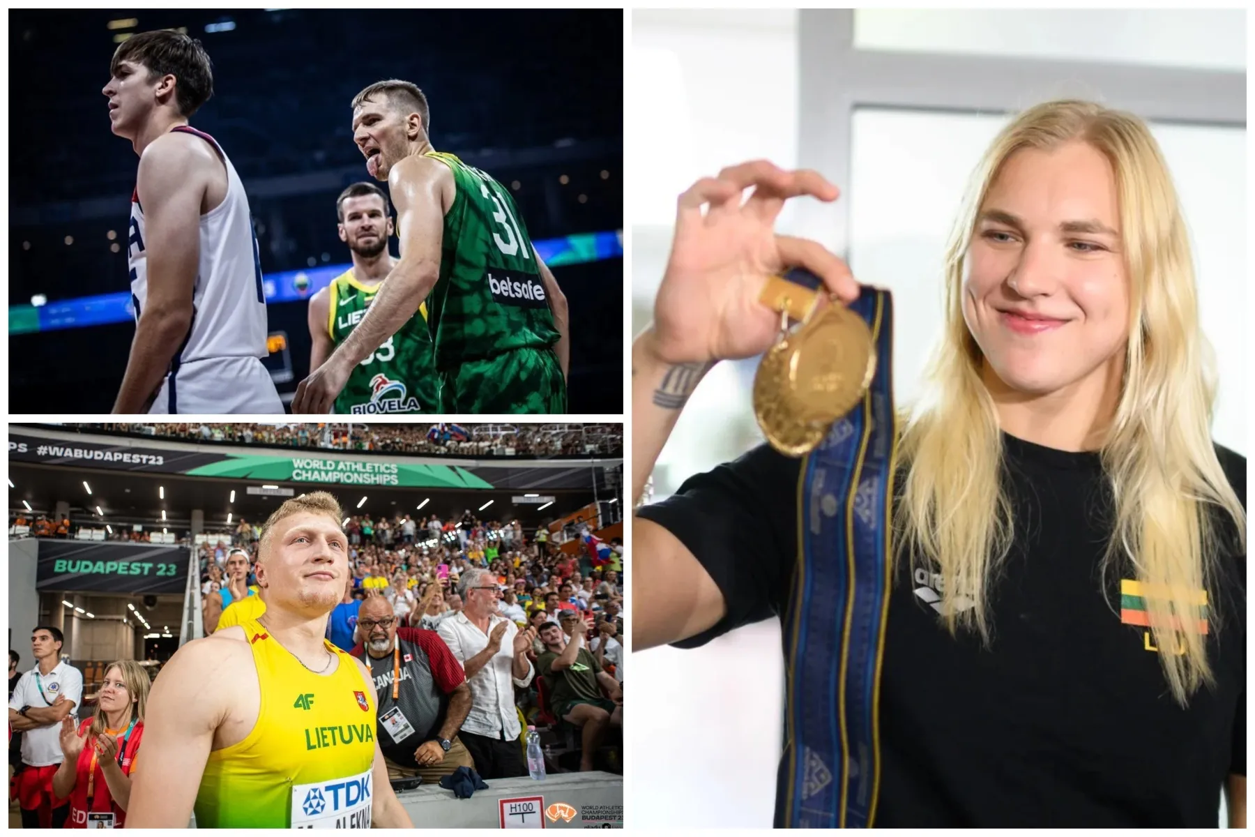 Lietuvos krepšinio rinktinė, M. Alekna, R. Meilutytė
