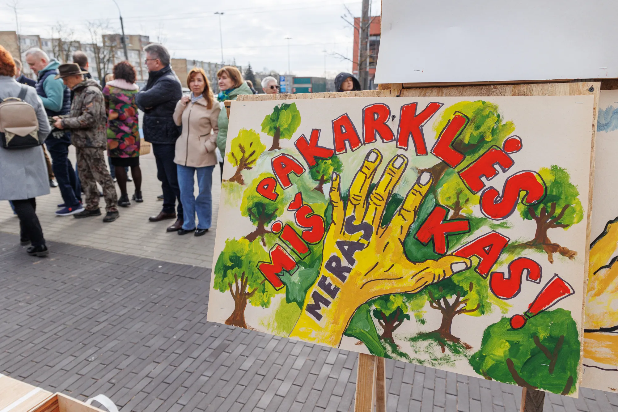 Protestas prie Kauno rajono savivaldybės / R. Tenio nuotr.