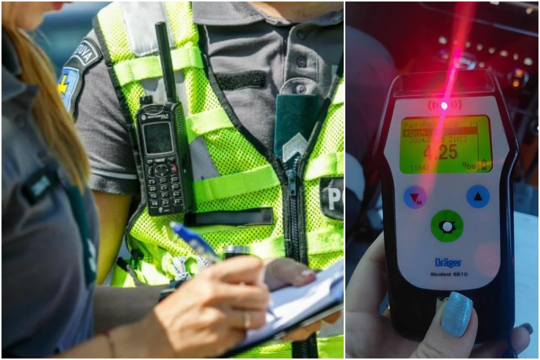 Policija, alkotesteris, reidas