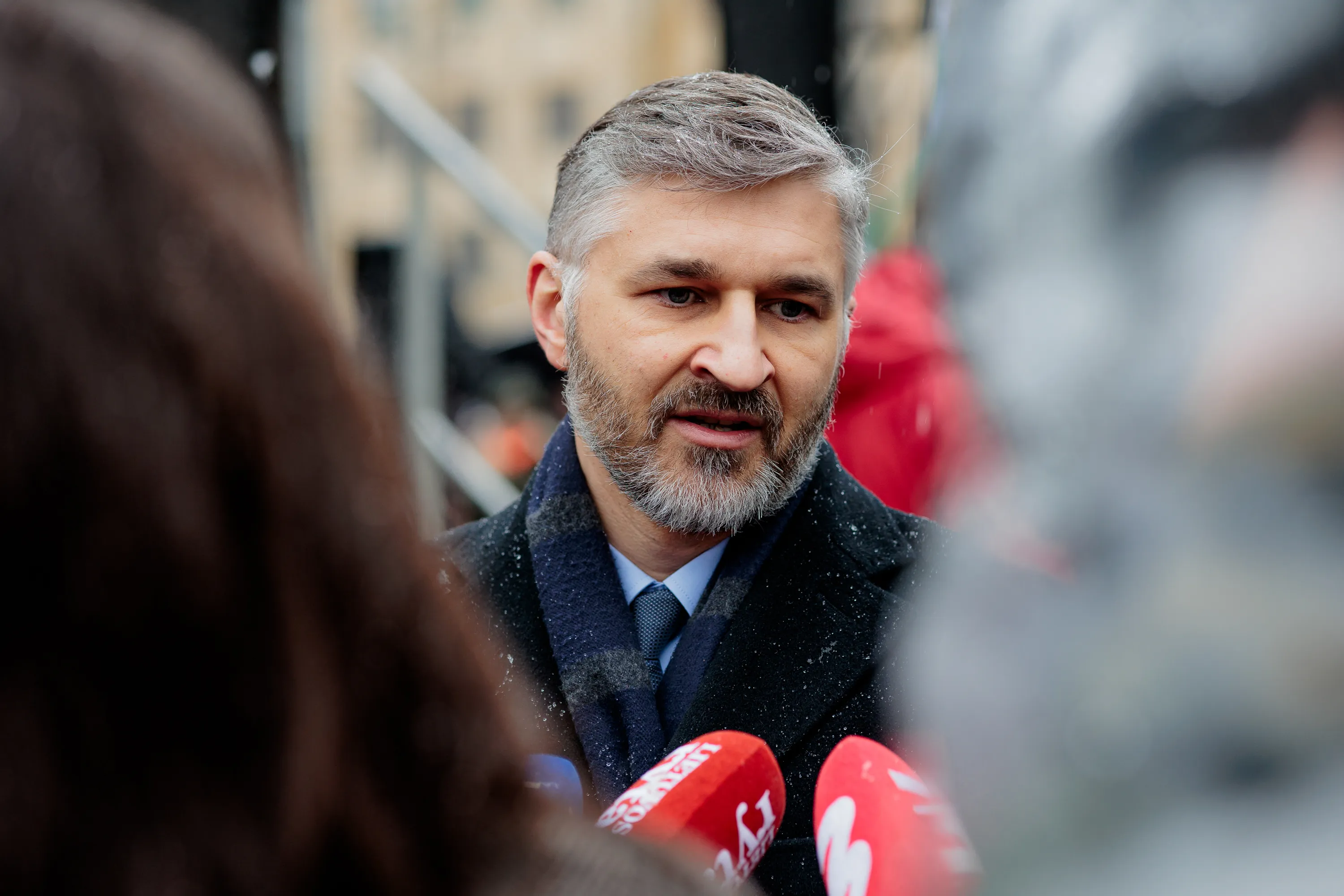 ELTA4449453 Vilnius, 2024 m. Sausio 25 d. (ELTA). Jarekas Niewierowiczius susitiko su ūkininkais. 2024.01.25 12:35:16. Josvydas Elinskas (ELTA)