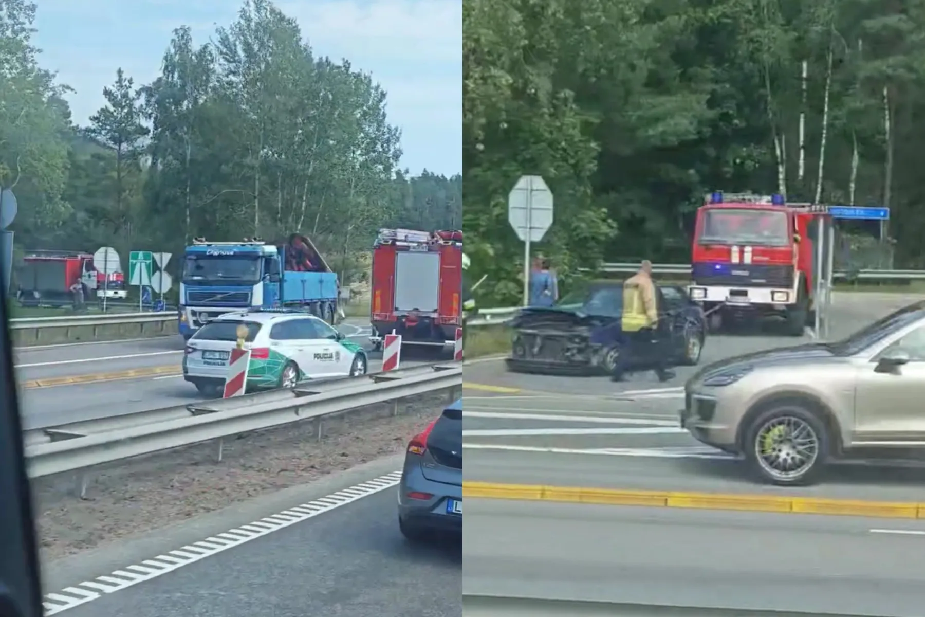 Avarija A1 kelyje / Stop kadro nuotr.