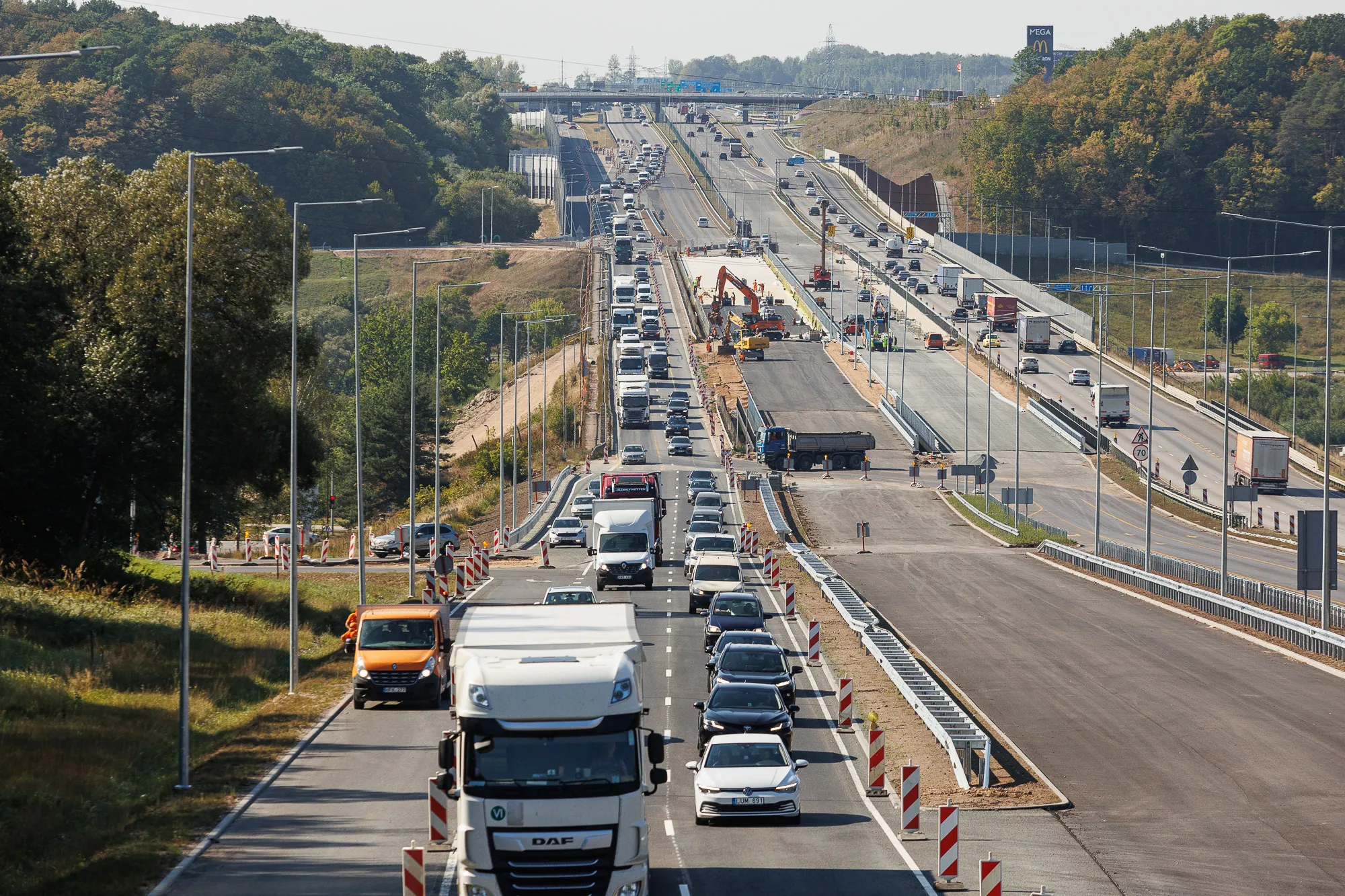 Eismo pakeitimai ties Kleboniškio tiltu / R. Tenio nuotr.