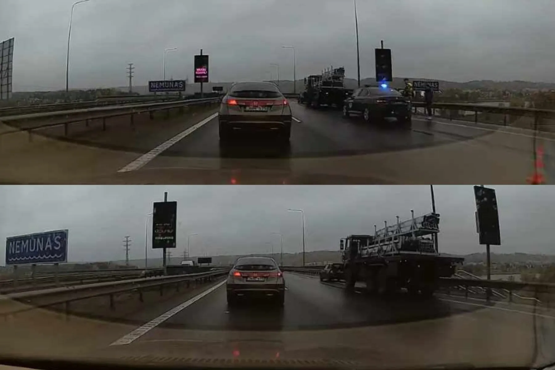 Kariškių avarija ant Lampėdžių tilto / „Kas vyksta Kaune“ grupės nuotr.