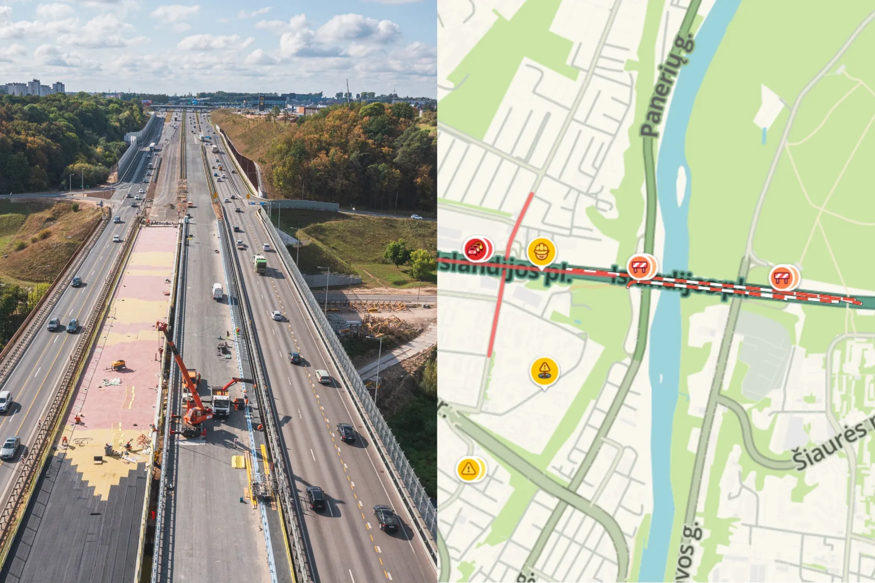 Kleboniškio tiltas / Kas vyksta ir Waze nuotr.