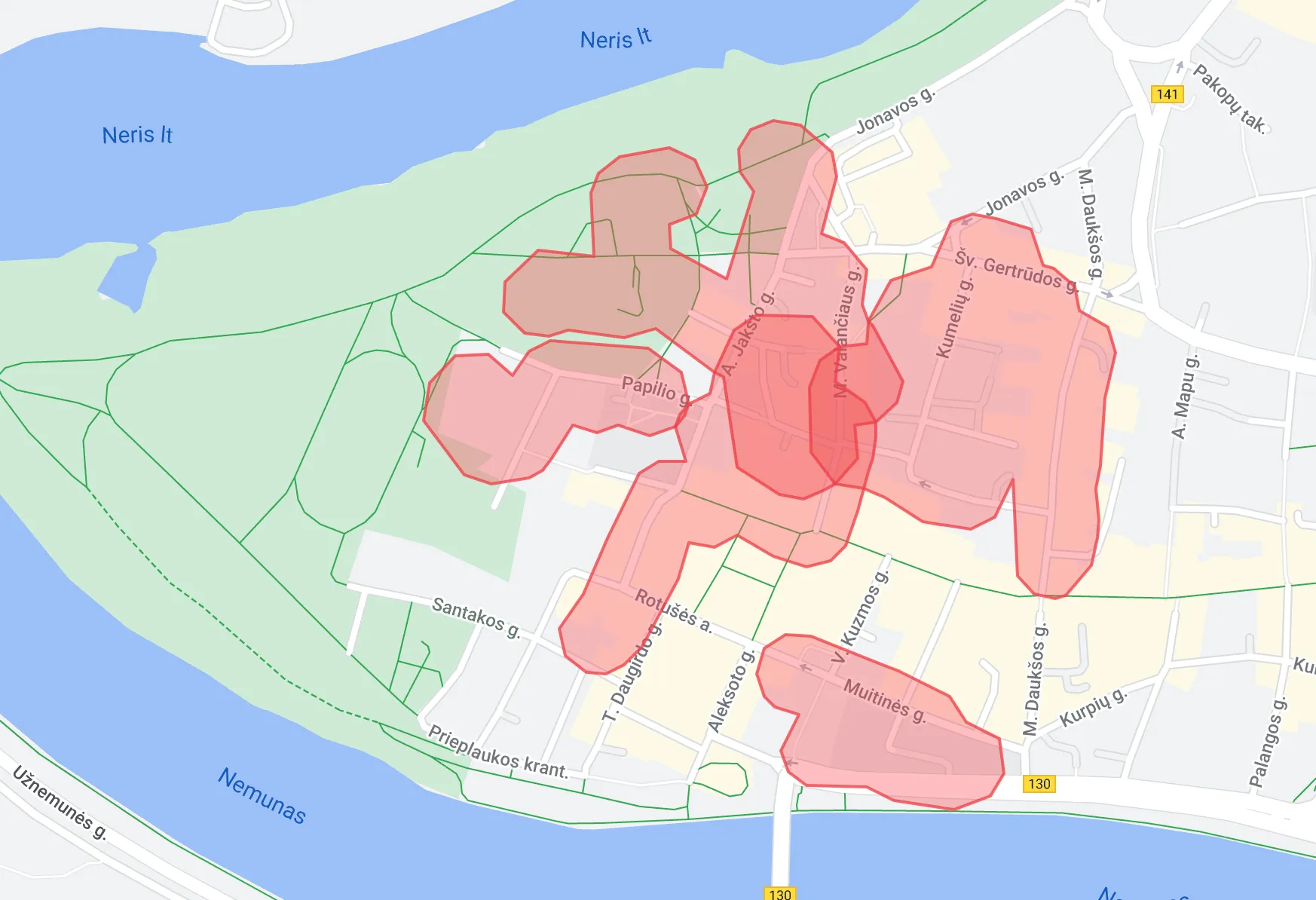 Kauno centre dingo elektra / Eso.lt žemėlapio nuotr.