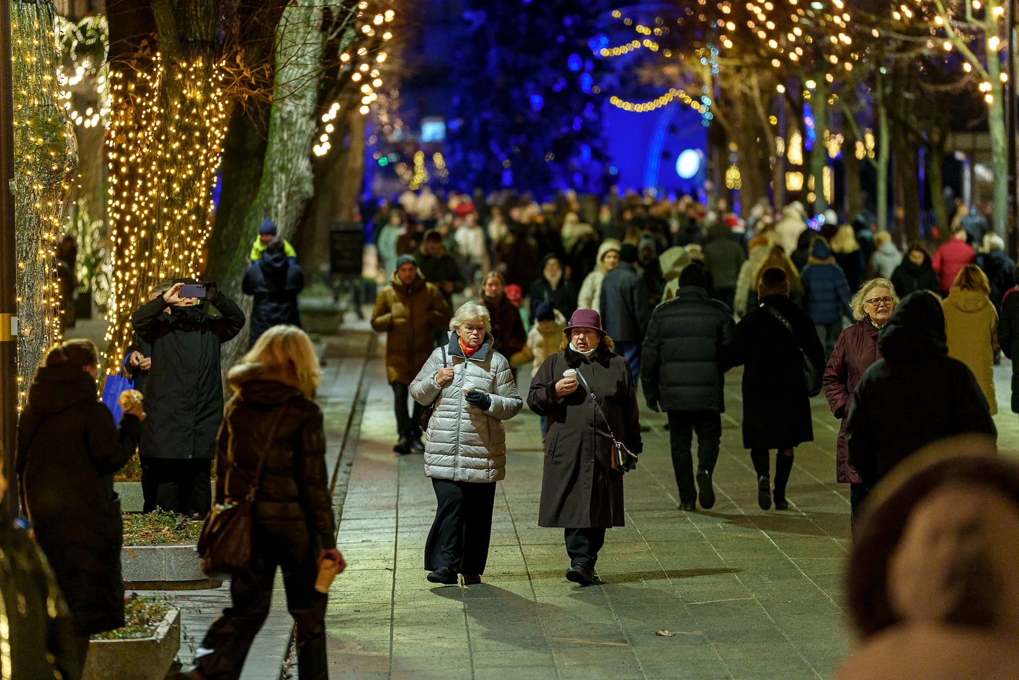 Žmonės renkasi į eglutės įžiebimą / R. Tenio nuotr.