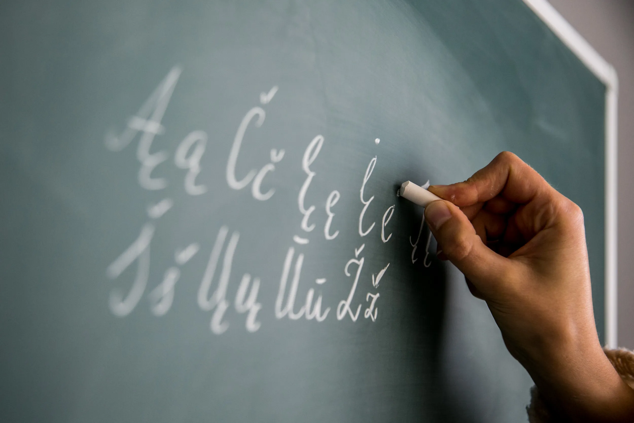 Lietuvių kalba, abėcėlė, mokyklinė lenta