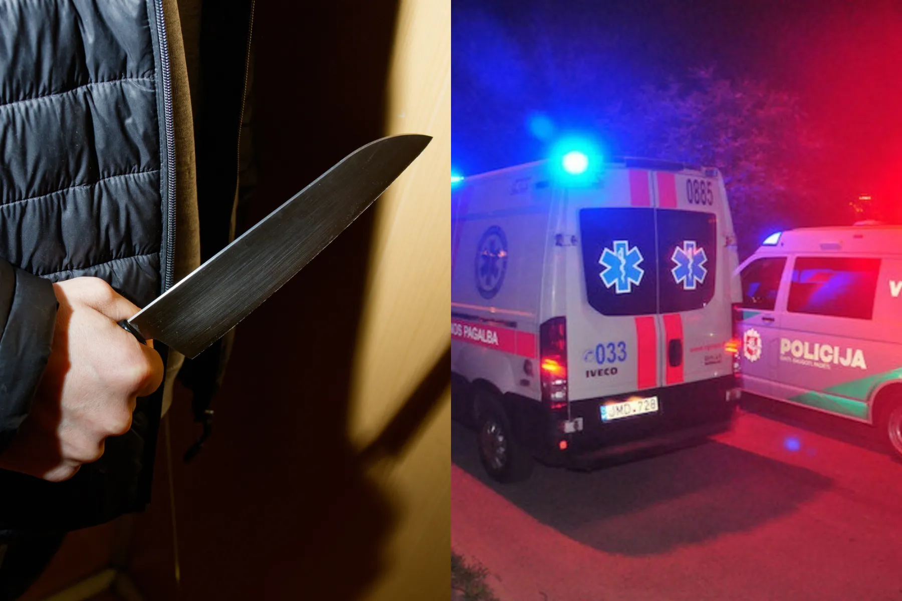 Policija, greitoji, peilis