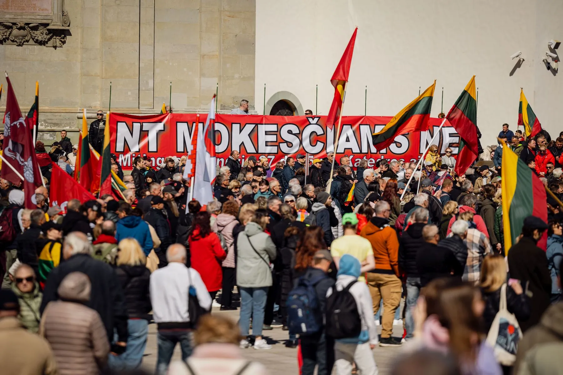 Protestas prieš visuotinį NT mokestį / S. Lisausko, BNS nuotr.