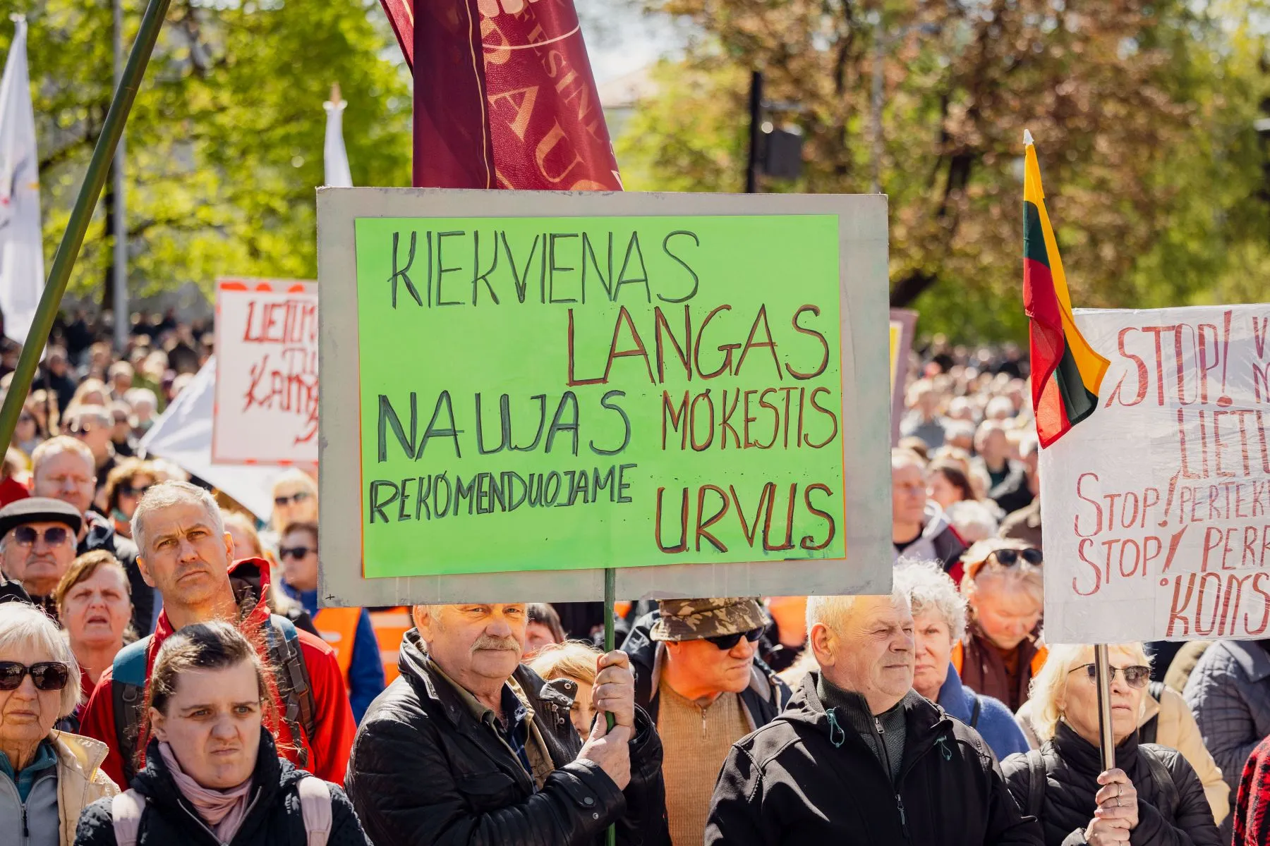 Protestas prieš visuotinį NT mokestį / S. Lisausko, BNS nuotr.