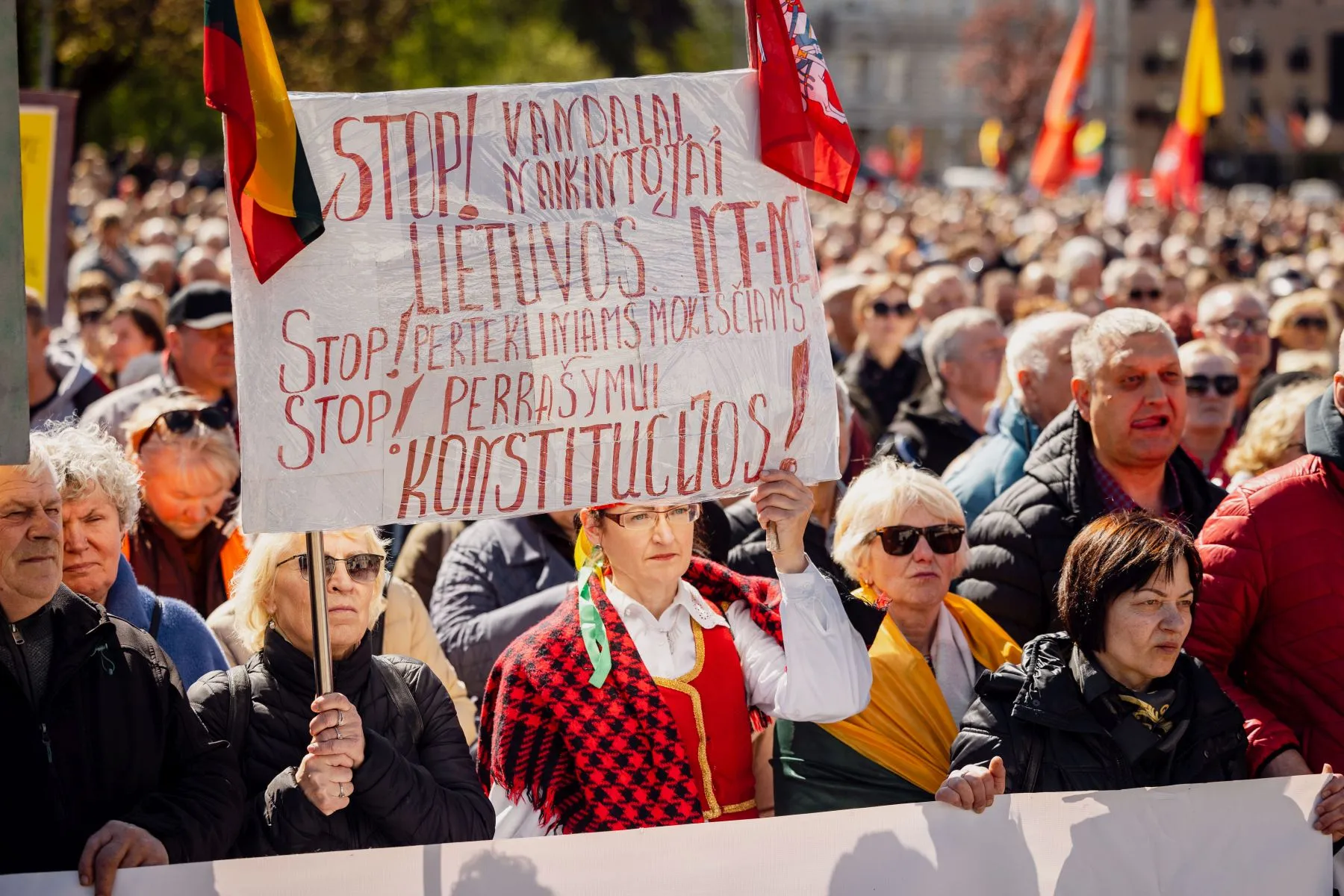 Protestas prieš visuotinį NT mokestį / S. Lisausko, BNS nuotr.