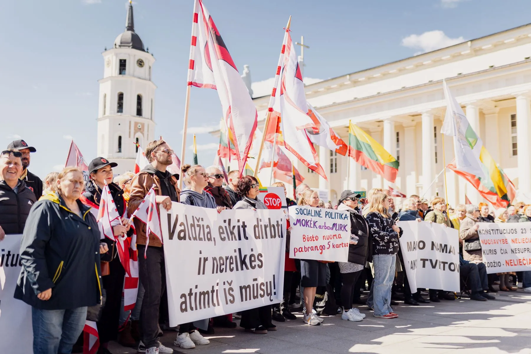 Protestas prieš visuotinį NT mokestį / S. Lisausko, BNS nuotr.