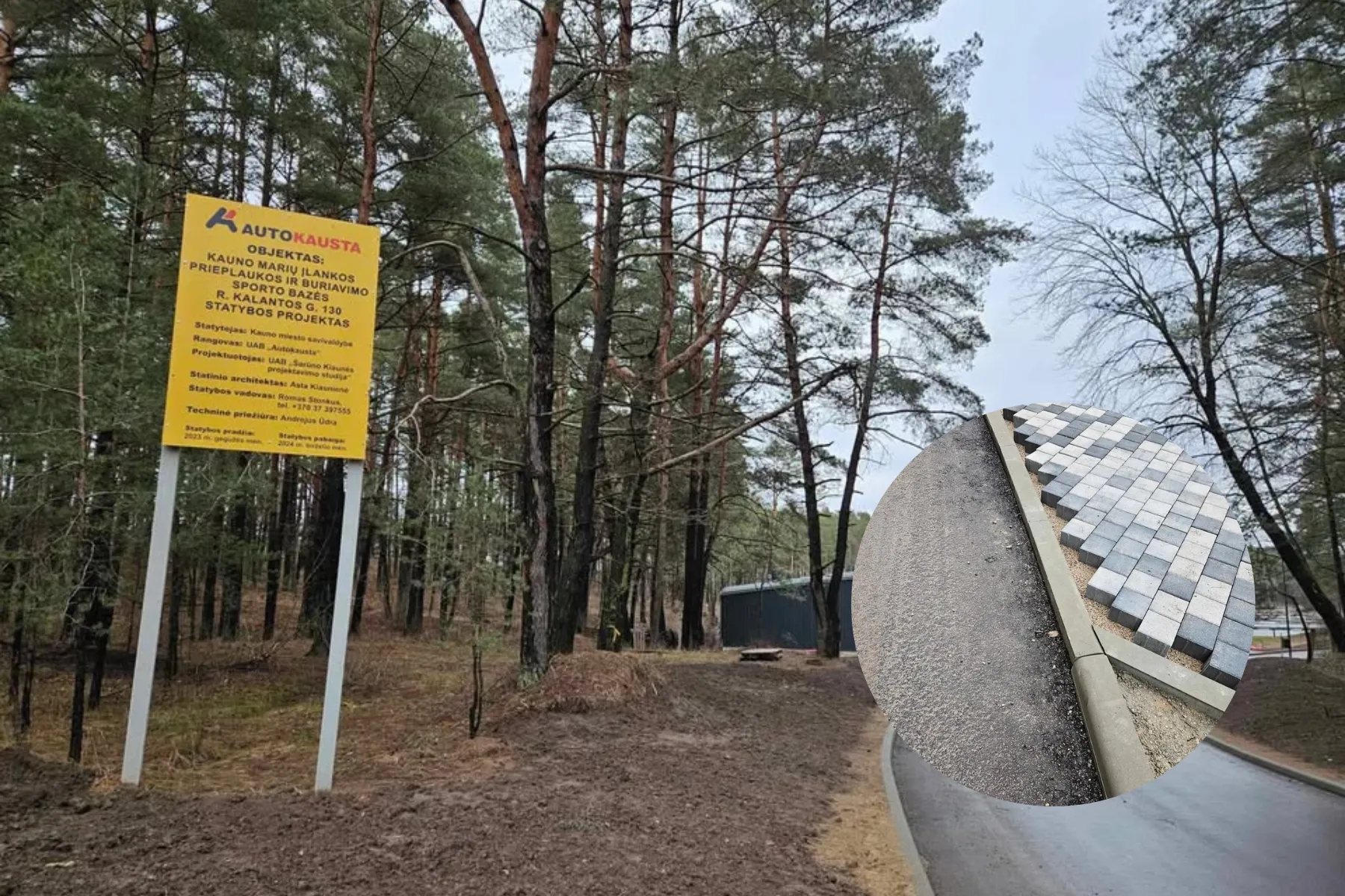 Statybos darbai Kauno marių prieplaukoje