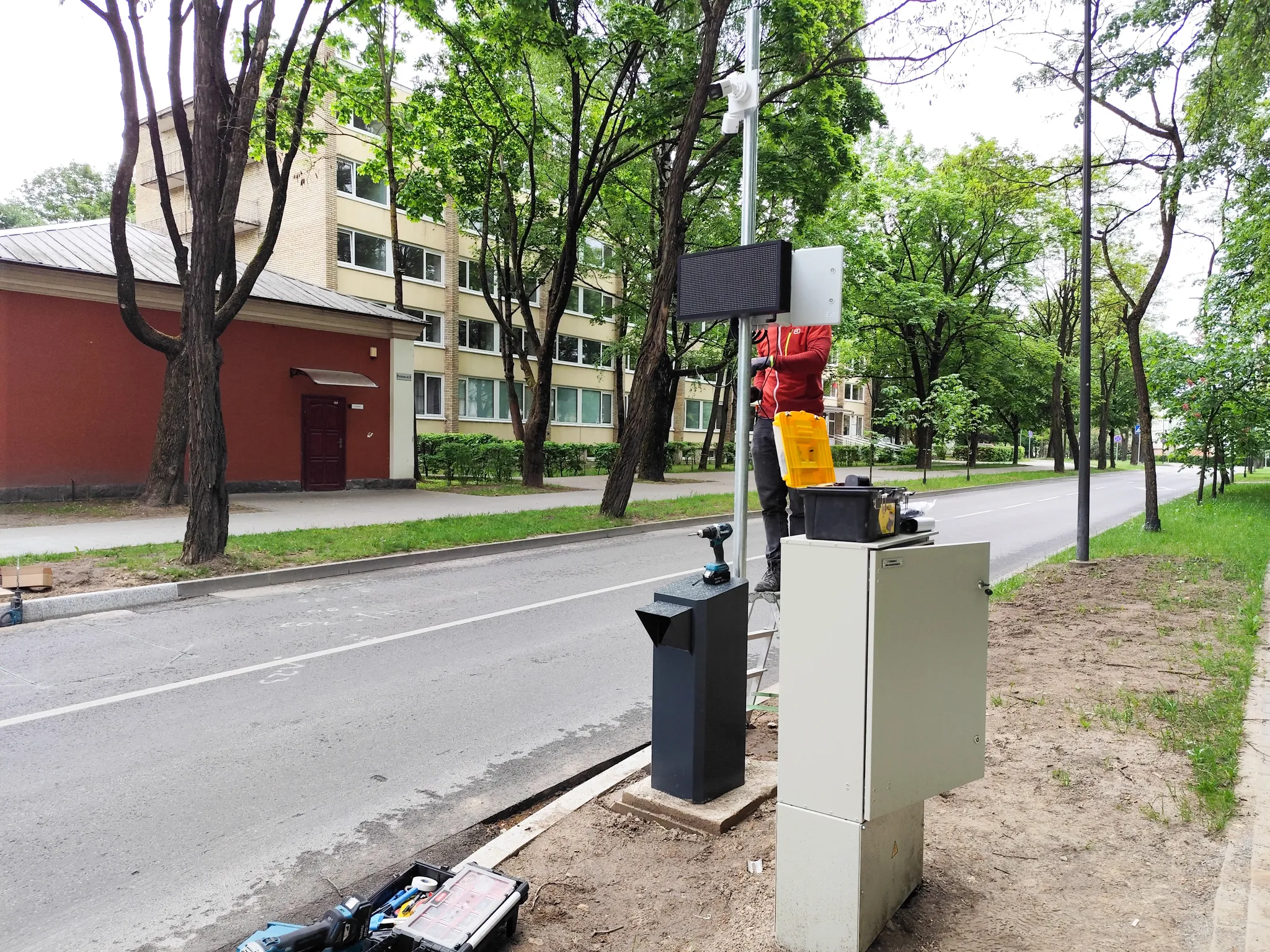 Šlagbaumas Perkūno alėjoje / Kas vyksta Kaune nuotr.
