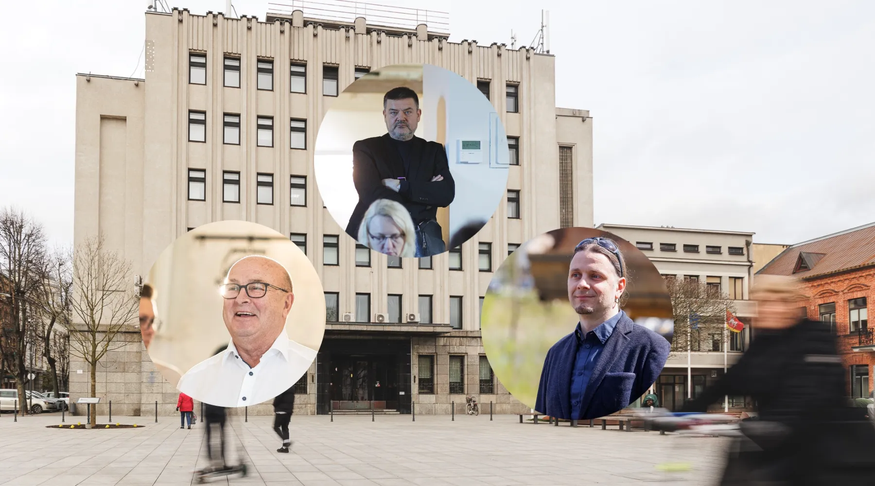 V. Matijošaitis, N. Valatkevičius, S. Rimas, („Kas vyksta Kaune“ fotomontažas, BNS nuotr.)