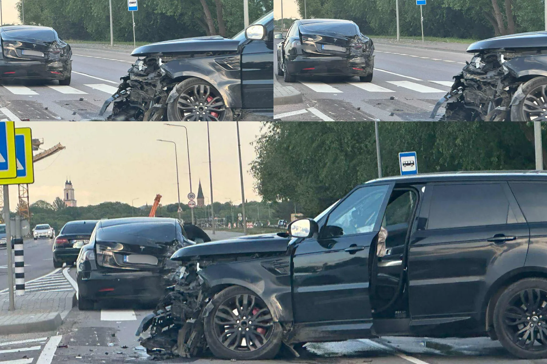 Avarija Užnemunės gatvėje / skaitytojo nuotr. / „Kas vyksta Kaune“ montažas