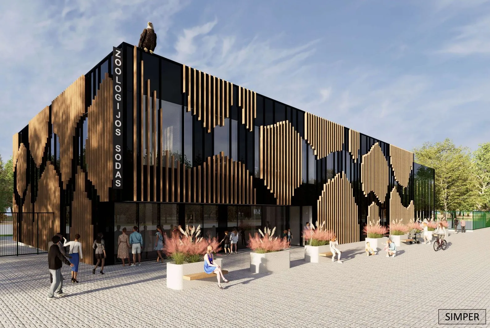 Planuojamas pastatas zoologijos sode (UAB „Simper“ vizualizacija)