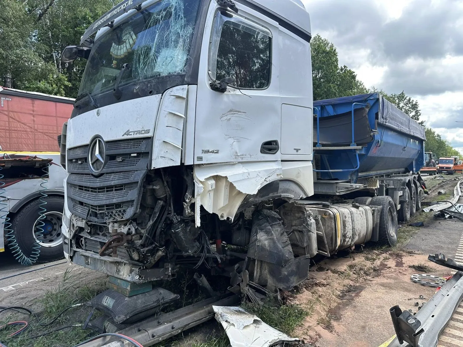 Avarija A1 magistralėje / Įmonės „Vakarų amatininkai“ nuotr.